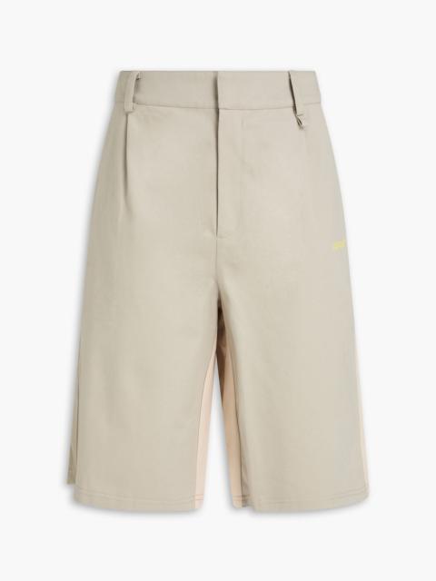 Off-White Two-tone cotton-twill shorts
