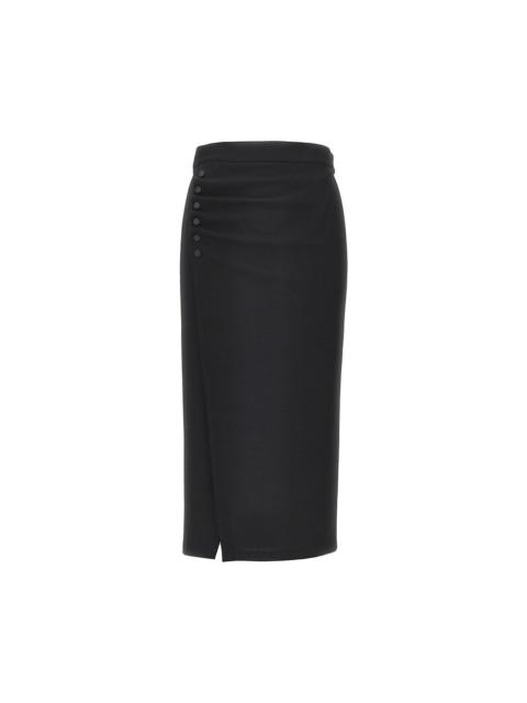 EMPORIO ARMANI Emporio Armani Viscose-blend Midi Skirt Black