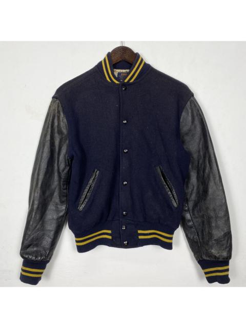 Other Designers Vintage 80's American Brand Leather Sleeve Varsity J0209