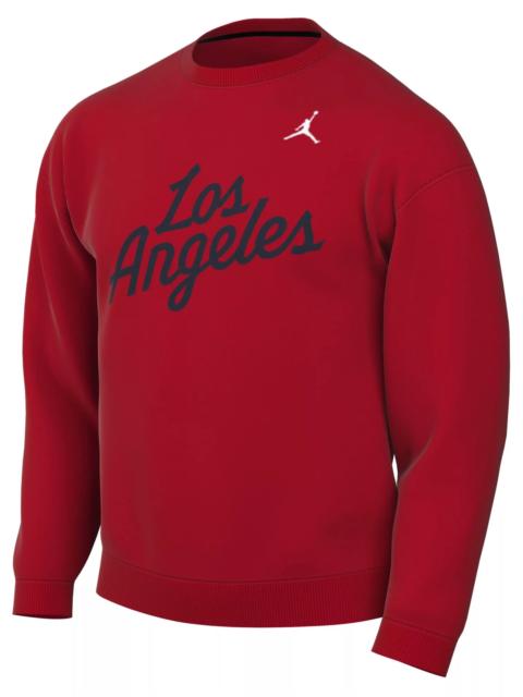 Jordan Nike Men's Los Angeles Clippers Red Statement Logo Crewneck Sweatshirt