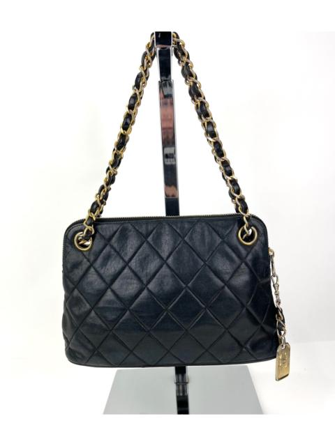 CHANEL Bag Quilted Lambskin Leather Chain Vintage Black Mini Shoulder Bag Preowned