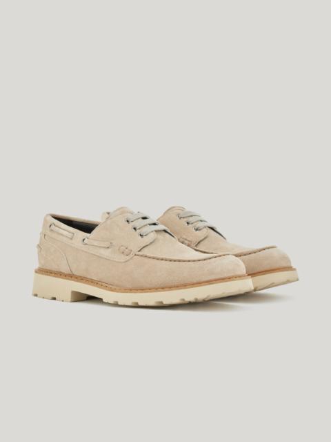 Canali BEIGE SUEDE WALLABEES WITH LUG SOLE AND GUNMETAL RIVET