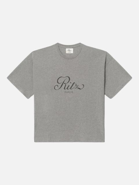 FRAME Ritz Men's Cropped Relaxed T Shirt in Heather Grey