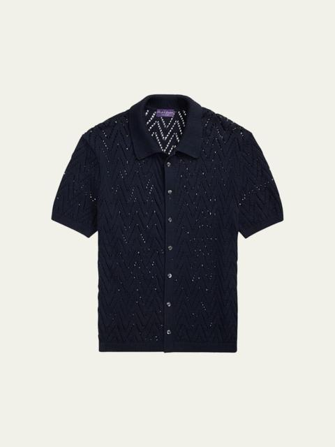 Ralph Lauren Men's Textured Short-Sleeve Cardigan