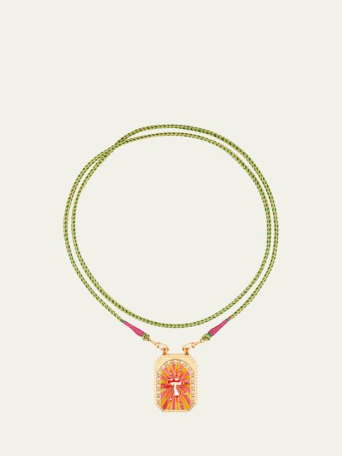 MARIE LICHTENBERG 18k Yellow Gold Diamond Mushroom Cord Necklace