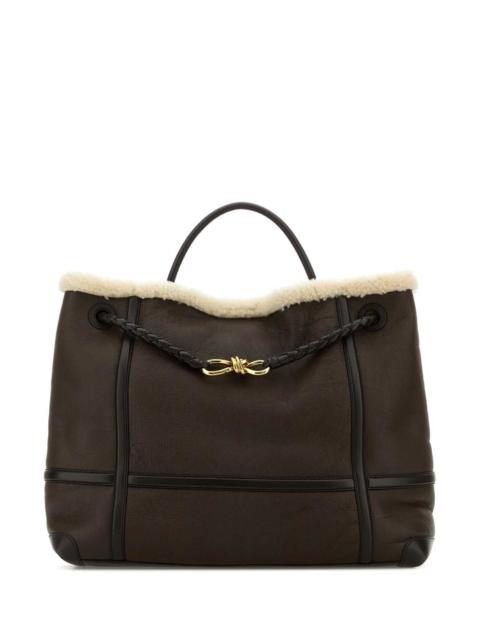 Bottega Veneta Bottega Veneta Women Brown Leather Large Andiamo Handbag