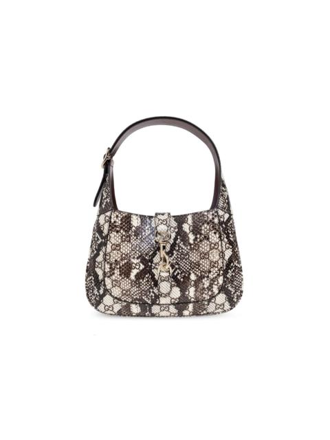 GUCCI GUCCI Jackie 1961 Small Ivory GG Embossed Leather Shoulder B