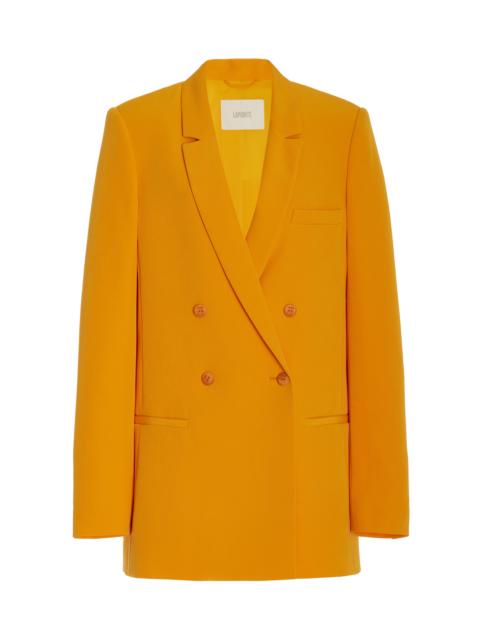 LAPOINTE Matte Crepe Double-Breasted Blazer orange