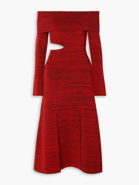 Proenza Schouler Off-the-shoulder cutout stretch-knit midi dress