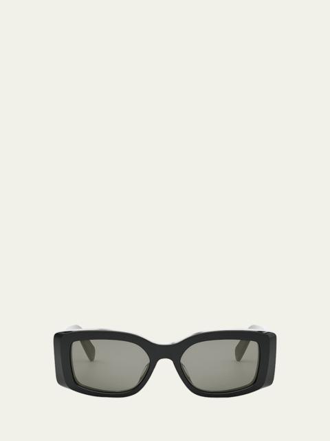 CELINE Men's Triomphe Rectangular Acetate Sunglasses