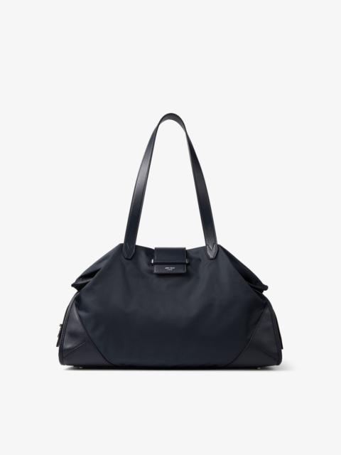 JIMMY CHOO Bar Holdall Large
Marine Nylon Holdall with Smooth Calf Leather Trim