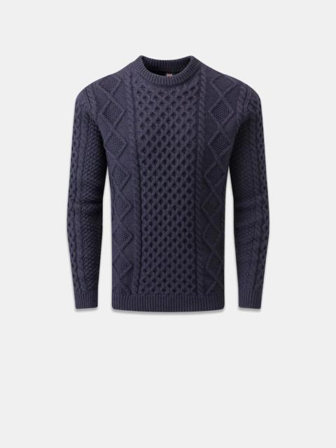 GLOVERALL Men's Aran Jumper Navy