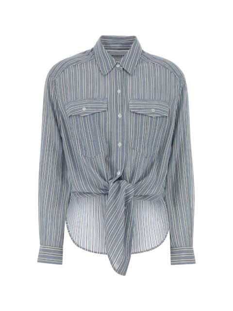 Isabel Marant Étoile Embroidered Cotton Nath Shirt