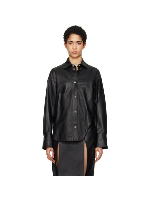 THE ATTICO Black Eliza Leather Shirt