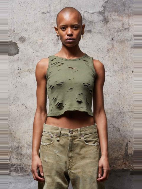 R13 DISTRESSED TANK - OLIVE