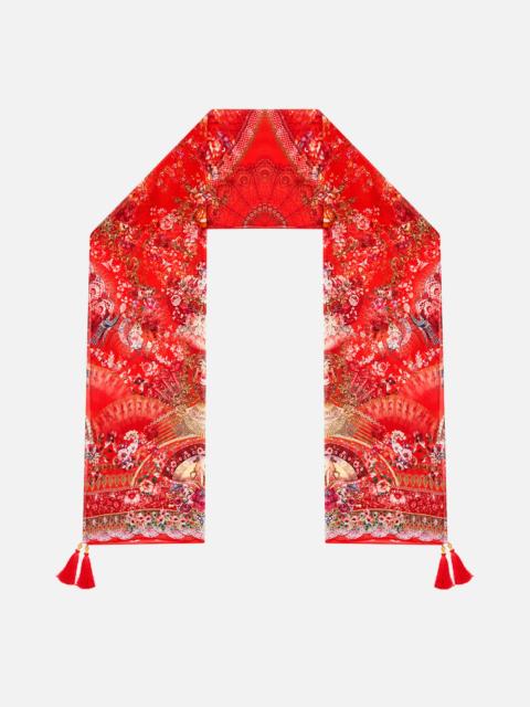 CAMILLA LONG SILK CRINKLE CHIFFON SCARF