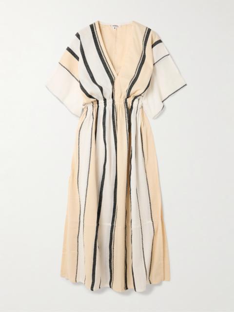 lemlem Leila Striped Cotton Midi Dress