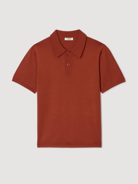 Sandro SHORT-SLEEVE KNITTED POLO SHIRT