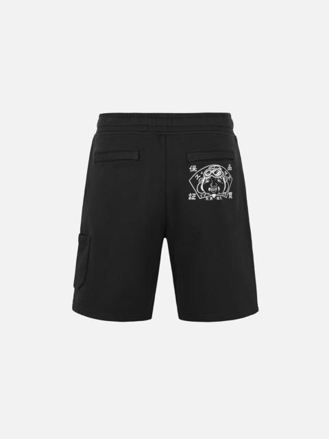 EVISU Godhead Print Relax Fit Sweat Shorts