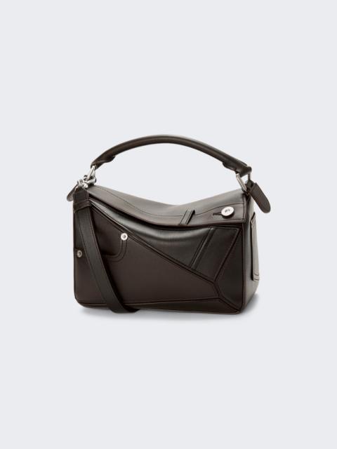 Loewe Panta Small Puzzle Bag In Shiny Calfskin Vintage Brown