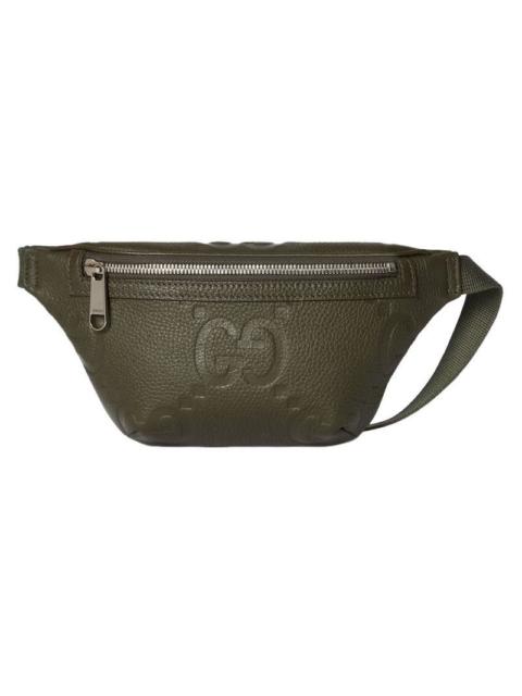 GUCCI GUCCI Jumbo GG Small $1550 Dark Green Leather Belt Bag New &
