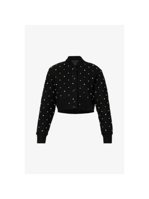 Givenchy Givenchy Satin Embroidered Bomber Silvery