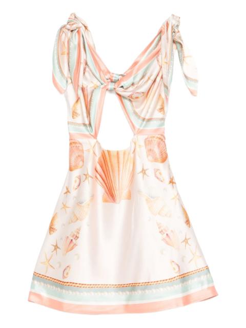 RETROFÊTE Icelyn shell-print knot-front mini dress