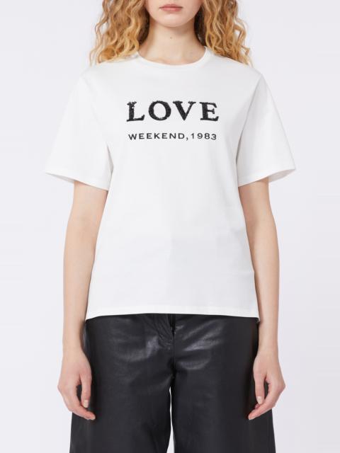 WEEKEND Max Mara Weekend Max Mara Embellished Graphic T-Shirt in White at Nordstrom