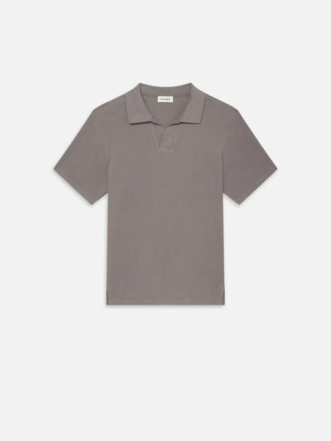 FRAME Jacquard Polo in Storm Grey