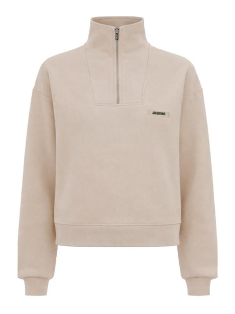 JACQUEMUS GROSGRAIN SWEATSHIRT WITH TURTLENECK