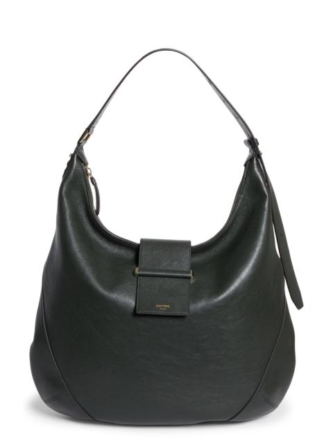 JIMMY CHOO Jimmy Choo Medium Bar Hobo Leather Shoulder Bag in British Green/Shiny Gold at Nordstrom