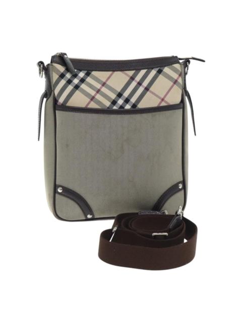 Burberry Burberry Nova Check Shoulder Bag Nylon Leather Gray Beige Silver