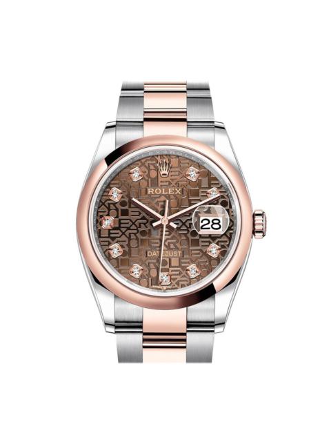 ROLEX Rolex Datejust 36 Chocolate Jubilee Dial Men's Steel and 18k Everose Gold Oyster Watch 126201CHJDO