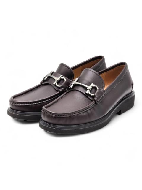 FERRAGAMO Glasgow Calfskin Leather Loafers 7.5 EE US 8.5 Brown $950