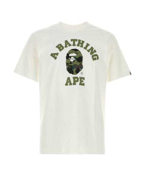 A BATHING APE® Bape Men White Cotton 1St Camo T-Shirt