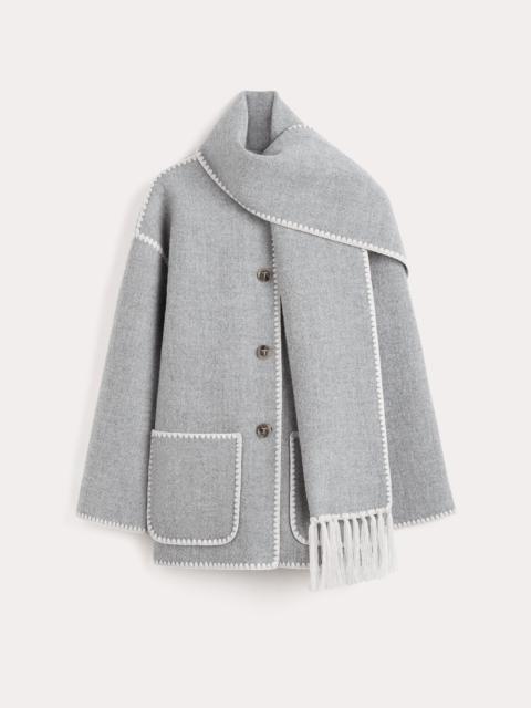 Totême Embroidered scarf jacket light grey mélange
