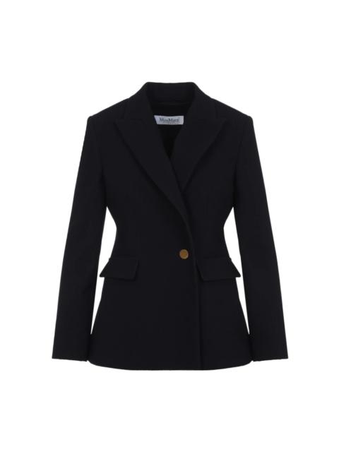 BLUE WOOL BLEND ELEGANT JACKET