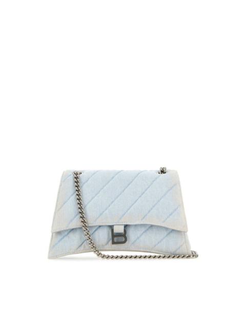 BALENCIAGA Balenciaga Light-blue Denim Crush M Shoulder Bag