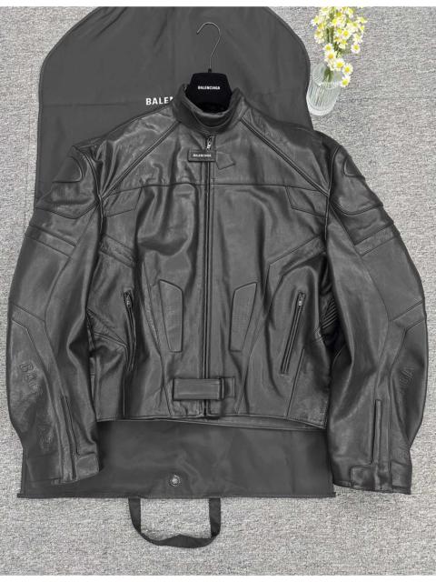 BALENCIAGA Balenciaga 23Summer All-Black Racing Leather Jacket