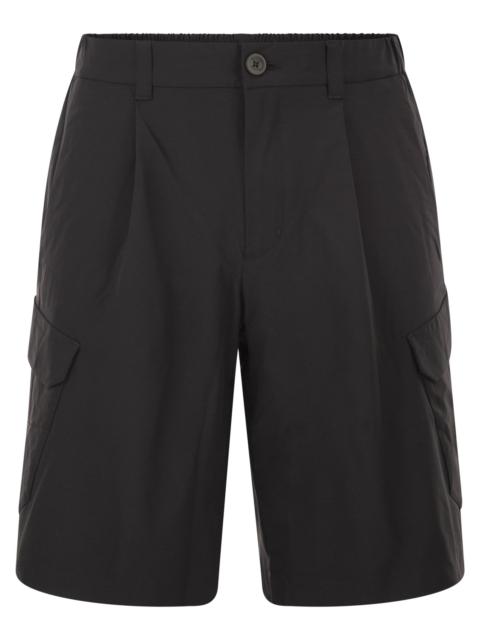 Herno Herno Men Technical Fabric Cargo Bermuda Shorts