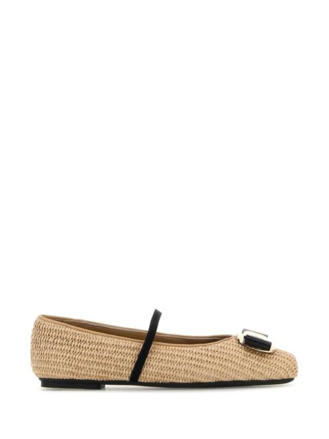 Salvatore Ferragamo Women Raffia Zina Ballerinas