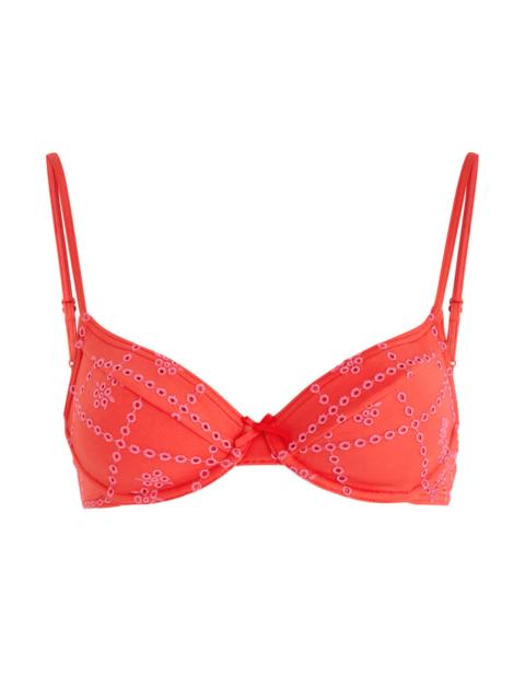 DAMSON MADDER. Damson Madder Uma Embroidered Underwired Bikini top