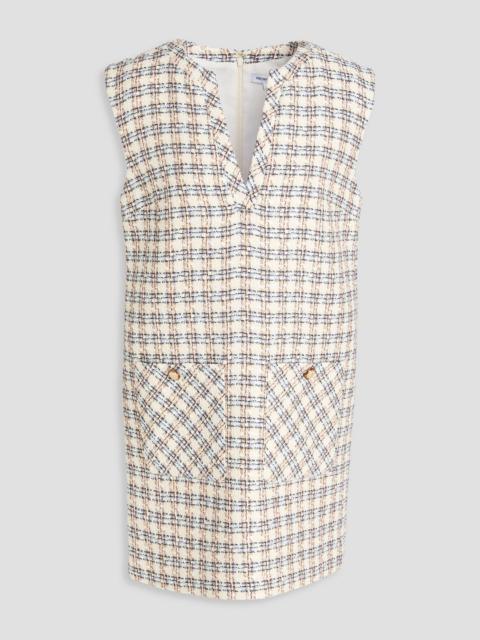 VERONICA BEARD Nomi checked cotton-blend tweed mini dress