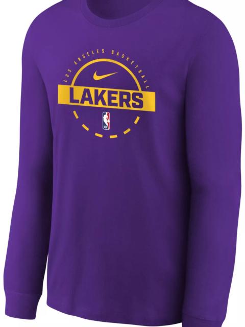 Nike Nike Youth Los Angeles Lakers Purple On Court Practice Long Sleeve T-Shirt