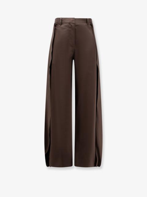 Loewe Loewe Cotton and Silk Blend Trousers Brown