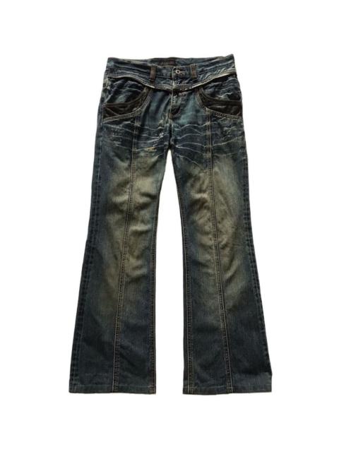 Other Designers MORGAN HOMME FLARE DISTRESSED JEANE