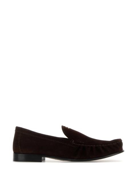 Miu Miu Miu Miu Women Dark Brown Suede Loafers