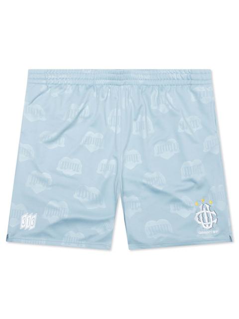 Carhartt HARTT'S FOOTBALL SHORT - HEART TRAIN JACQUARD/BLUEBIRD
