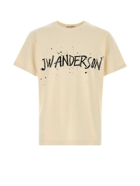 Other Designers Jw Anderson Men Melange Ivory Cotton T-Shirt