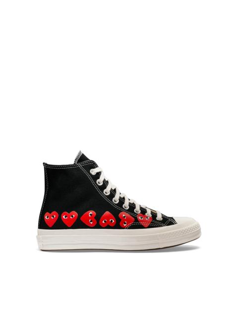 Comme des Garçons PLAY CONVERSE HIGH 'CHUCK TAYLOR' SNEAKERS MULTI HEART - BLACK